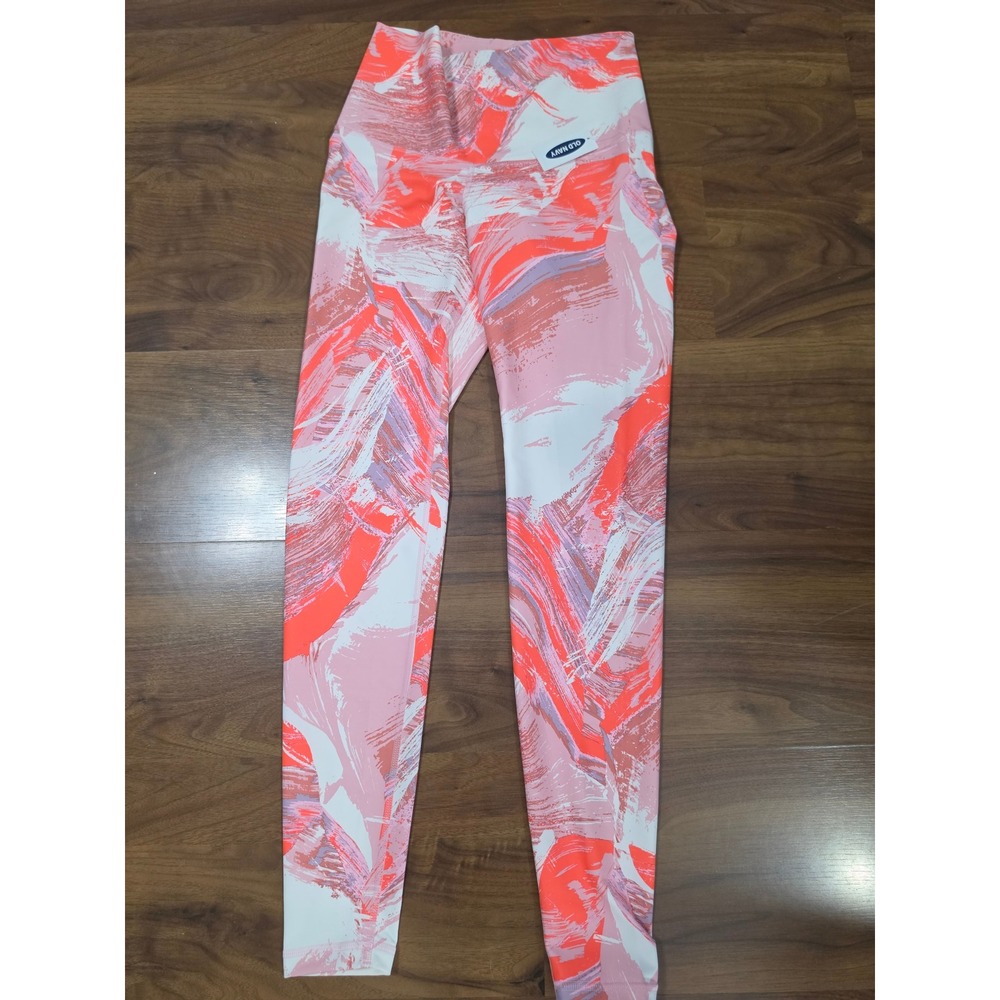 NWT Old Navy Active Powersoft Leggings Small Pink Orange Ultra High Rise
